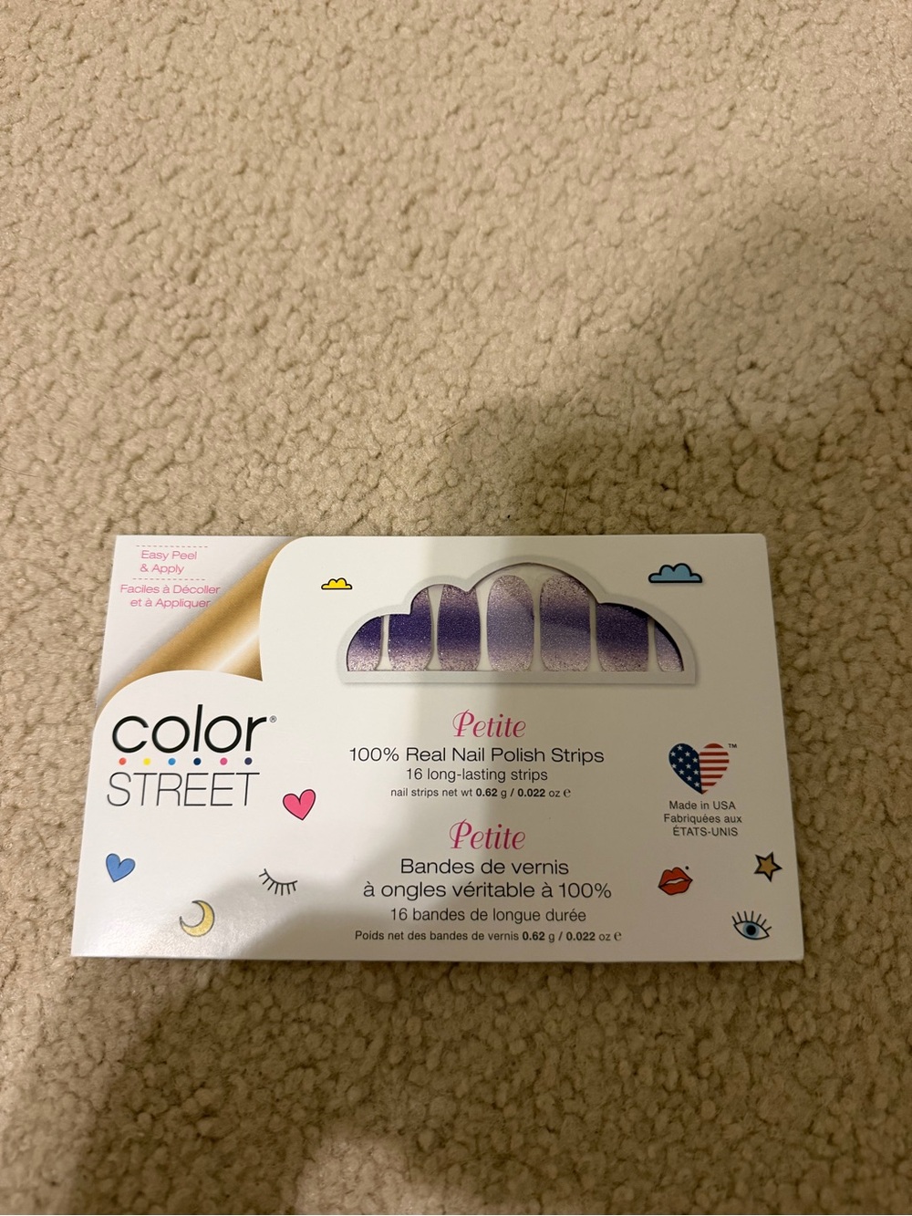 Color street Petite Nail Pack Achieve Grapeness purple Glitter little girl 16